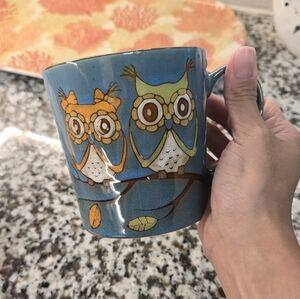 Owl Design Blue Mug